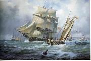 unknow artist Seascape, boats, ships and warships.101 oil on canvas